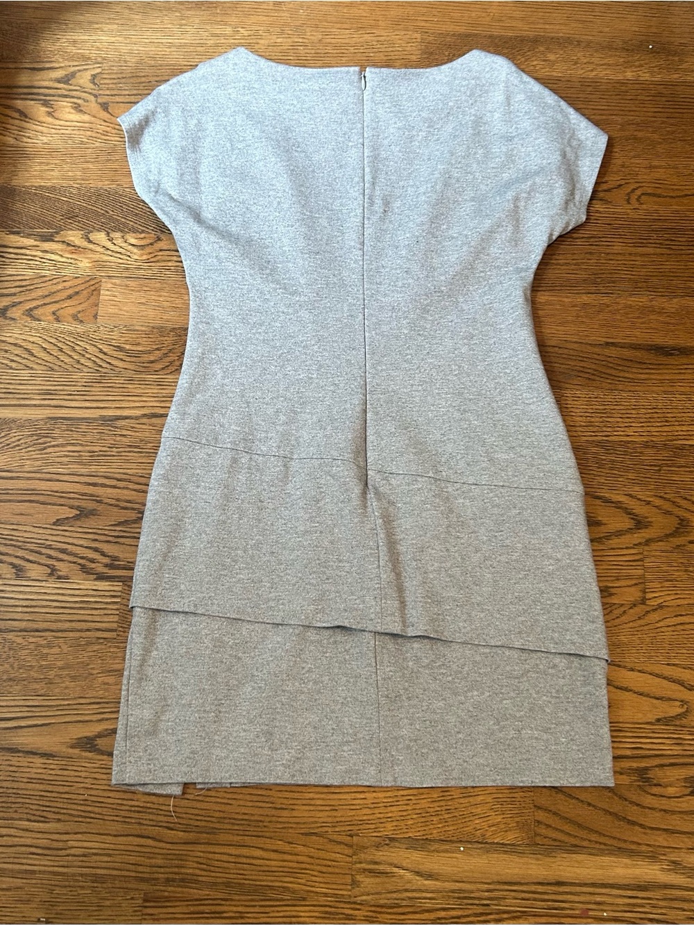 Banana Republic Light Heather Gray Asymmetrical Knit Mini Dress - Picture 8 of 11